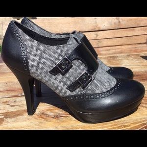 Black and grey high school girl shoes